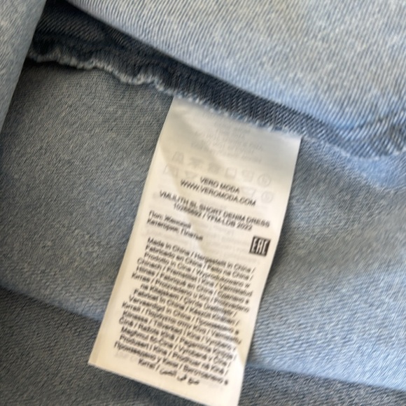 VERO MODA Women's Lilith Denim Mini Dress Blue Size Medium - Picture 5 of 6